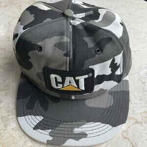 Cat Diesel Camo Trucker Hat Patch Tonkin USA Black White Gray Snapback‎ Vintage